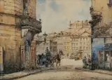 RYNEK STAREGO MIASTA W WARSZAWIE by Władysław Chmieliński, akwarela, ołówek, papier, sold Dec 2015