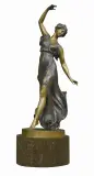 Rudolf Küchler, TANCERKA, ok. 1900, brąz patynowany, marmur