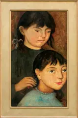 Tadeusz Makowski, DWIE DZIEWCZYNKI, ok. 1920, olej, deska
