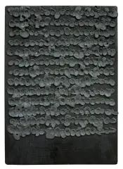 ŚWIADEK by Andrzej Szewczyk, 1989, drewno dębowe, ołów, sold Nov 2015