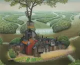 WODNY ŚWIAT by Jacek Yerka, 2015, pastel, papier, sold Nov 2015