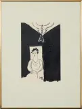 Janusz Maria Brzeski, KOBIETA POD ŻYRANDOLEM, 1932, tusz pióro, pędzel, papier