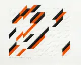 Jerzy Grabowski, WTRĘTY W SYNTEZĘ AH PROGRESJI, 1981, linoryt barwny, druk wypukły suchy