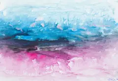 Lucyna Kuśnierczyk, PEJZAŻ STAMTĄD, Z CYKLU PEJZAŻE, 2014, akryl, papier
