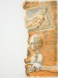 Kompozycja z obrazem by Jan Lebensztejn, litografia barwna, papier, sold Oct 2015