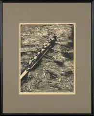 Edmund Piotrowicz, ÓSEMKA WIOŚLARSKA, 1952, drzeworyt, papier