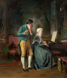Jan Evert Boks, KONCERT DOMOWY. DUET, 1878, olej, płótno