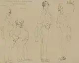 Jacek Malczewski, KARYKATURY, przed 1914, pióro, tusz, papier firmowy TPSP w Krakowie