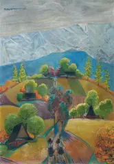 Rafał Malczewski, JESIEŃ NA PODHALU, ok. 1927, olej, tektura