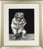 Adam Hoffmann, Porwanie, 1972, kredka, tusz pędzel, papier,