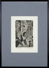 Leopold Lewicki, Masówka, 1932, akwaforta, papier
