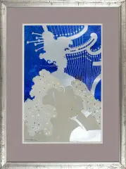 Janusz Stanny, Dama z harfą, 2000, technika własna, papier