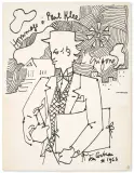 Jean Cocteau, Hommage a Paul Klee, 1962, litografia, papier kremowy
