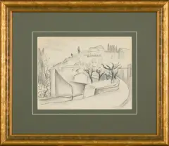 Henryk Gotlib, Fiesole, 1927, ołówek, papier kremowy