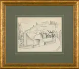 Henryk Gotlib, Fiesole, 1927, ołówek, papier kremowy