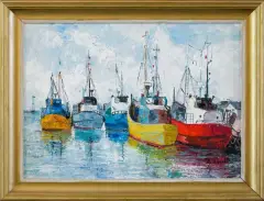 Franciszek Kmita, Jastarnia. Port, 1998, olej, płótno