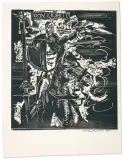 Andrzej Kurkowski, Don Kichot, 1988, linoryt, papier kremowy