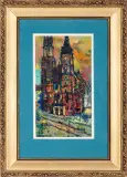 Mieczysław Lurczyński, Kraków. Kościół Mariacki, olej, tektura