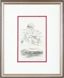 Grecja – Santorini. Wieczór w Oia by Maria Okołów-Podhorska, 1999, akwaforta, papier, sold Aug 2015