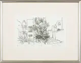 Grecja – Jaśminy na Naxos by Maria Okołów-Podhorska, 1999, akwaforta, papier, sold Aug 2015