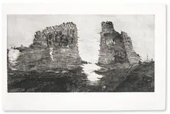 Jacek Szewczyk, Dwa zamki, 1982, akwaforta, papier kremowy