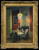 Albert Joseph Franke, DYSPUTA, olej, deska