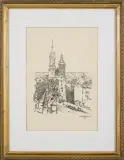 Leon Wyczółkowski, KOŚCIÓŁ PANNY MARYI W KRAKOWIE, autolitografia, papier