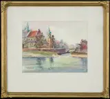 Henryk Sajdak, KLASZTOR NORBERTANEK W KRAKOWIE, OK 1978, akwarela, papier
