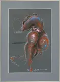 Andrzej Domżalski, Kobieta z wazą, 2014, pastel, akryl, karton