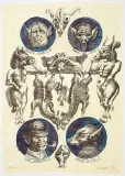 Ilustracja do Folwarku zwierzęcego by Jan Lebensztejn, 1974, litografia, papier, sold Jun 2015