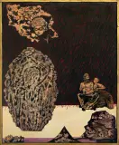 Danuta Leszczyńska-Kluza, DIALOG W DESZCZU, 1980, olej, płótno