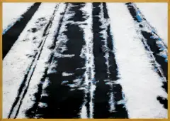 DROGA W ŚNIEGU by Tomasz Tatarczyk, 1997, gwasz, tusz pędzel, karton, sold Jun 2015