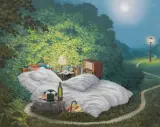 SEN NOCY LETNIEJ by Jacek Yerka, 2003, pastel, papier, offered Jun 2015