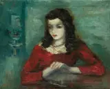 DZIEWCZYNA W CZERWONEJ BLUZCE by Jakub (Jacques) Zucker, olej, płótno, offered Jun 2015
