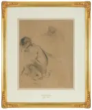 Jacek Malczewski, SZKICE POSTACI I GŁOWA KOBIETY, ok. 1873, węgiel, papier