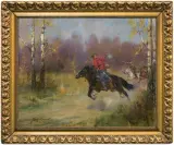 UŁANI W POGONI ZA BOLSZEWIKIEM by Jerzy Kossak, 1939, olej, płótno, sold Jun 2015