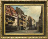 Bruno Steigueber, WIDOK ULICY BIAŁOSKÓRNICZEJ WE WROCŁAWIU, olej, tektura