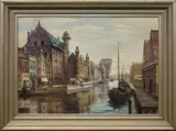 Alois Nitze, GDAŃSK. NAD MOTŁAWĄ, olej, płótno