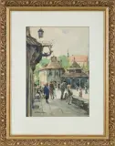 Henryk Sajdak, Z KAZIMIERZA DOLNEGO NAD WISŁĄ, akwarela, ołówek, papier