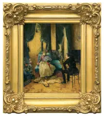 Samuel Hirszenberg, W SALONIE. FLIRT, 1888, olej, deska