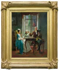 Jan Evert Boks, NIEZBYT ZAJMUJĄCA LEKTURA..., 1873, olej, płótno