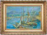 Józef Pankiewicz, ŁODZIE W PORCIE SAINT-TROPEZ, 1908-1909, olej, płótno