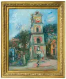 PRZED DZWONNICĄ by Jakub (Jacques) Zucker, olej, płótno, sold Jun 2015
