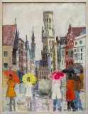 Franciszek Kmita, Brugia, 1977, olej, płótno