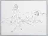 Leszek Rózga, Dwa akty, 23 II 1987, tusz pióro, papier