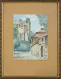 Henryk Sajdak, Widok na Wawel, akwarela, papier