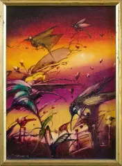 Ptaki by Tomasz Sętowski, 1992, olej, płyta, offered May 2015