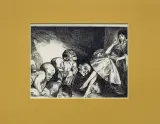 Kopia pracy Brunona Schulza Pielgrzymi by Małgorzata Leszczewska-Włodarska, 1991, akwaforta, papier, sold May 2015