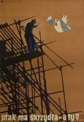 Roman Szałas, Ptak ma skrzydła..., 1968, offset barwny, papier