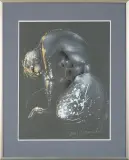 Akt by Andrzej Domżalski, 2015, akryl, pastel, papier, sold Apr 2015